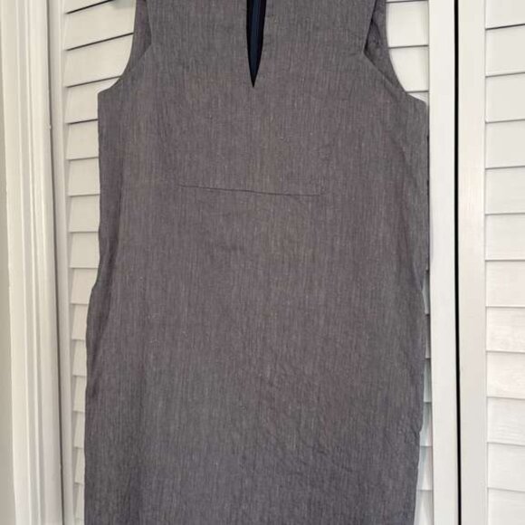 Theory Slit Linen Shift Dress - Picture 3 of 6